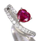 �n�[�g�V�F�C�v���r�[ 1.0ct �_�C�������h 0.3ct �v���`�i �����O(�w��)