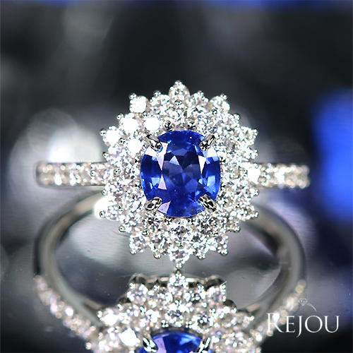 コーンフラワーブルーサファイア 約1ct ダイヤモンド 約0.8ct プラチナ