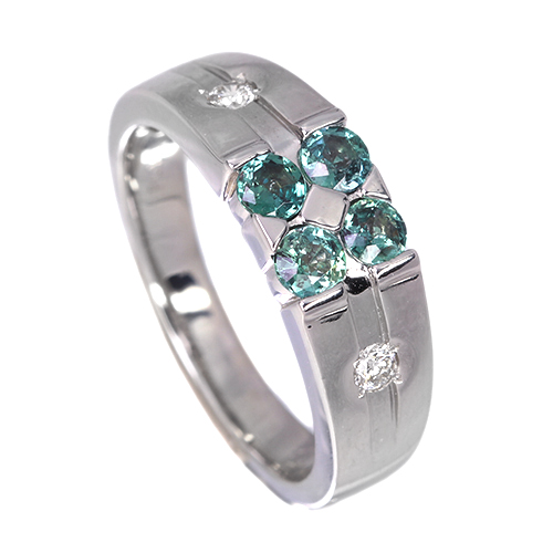 アレキサンドライト 0.5ct ダイヤモンド プラチナ リング(指輪)【品質