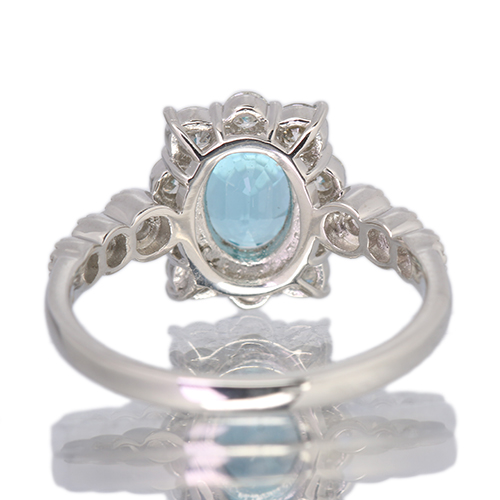 ネオンブルーアパタイト 約1.2ct ダイヤモンド 0.7ct プラチナ リング