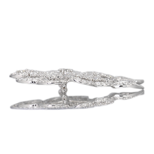 K18×シルバー ダイヤモンド0.13ct リボン ブローチ 総重量12.0g K18×シルバー ダイヤモンド0.13ct リボン ブローチ 総重量12.0g