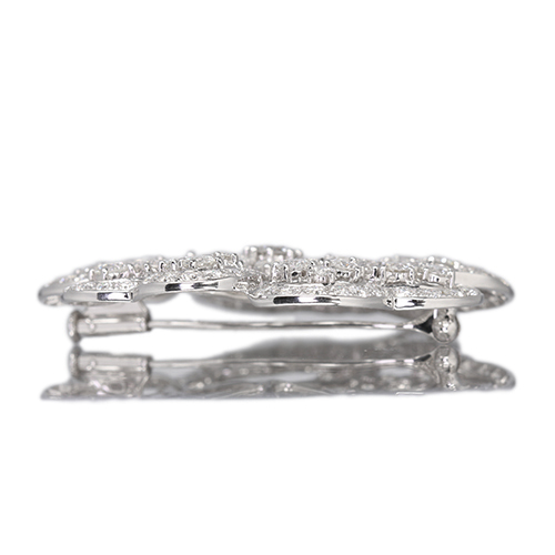 ダイヤモンド 約12ct ホワイトゴールド ブローチ【品質保証書/宝石鑑別