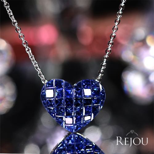 SIZUKU」ブルーサファイア 3.4ct ホワイトゴールド ネックレス【品質