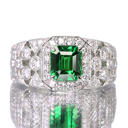 グリーンガーネット（ツァボライト） 2.0ct ダイヤモンド 1.0ct