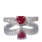 �n�[�g�V�F�C�v���r�[ 0.5ct �_�C�������h 0.2ct �v���`�i �����O(�w��)