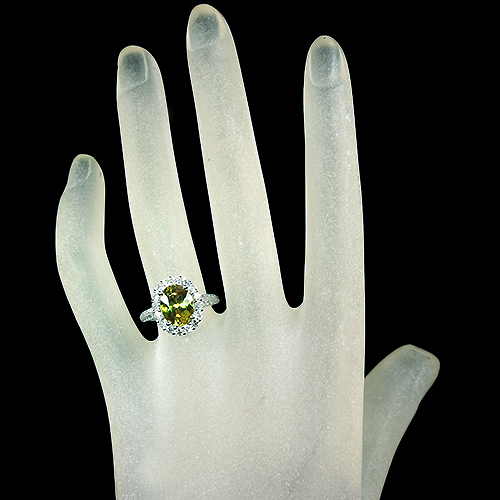 スフェーン 2.84ct ダイヤモンド 0.85ct プラチナ リング(指輪)【品質