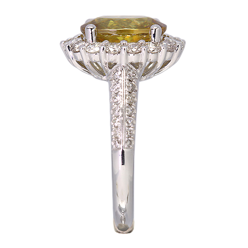 スフェーン 2.84ct ダイヤモンド 0.85ct プラチナ リング(指輪)【品質