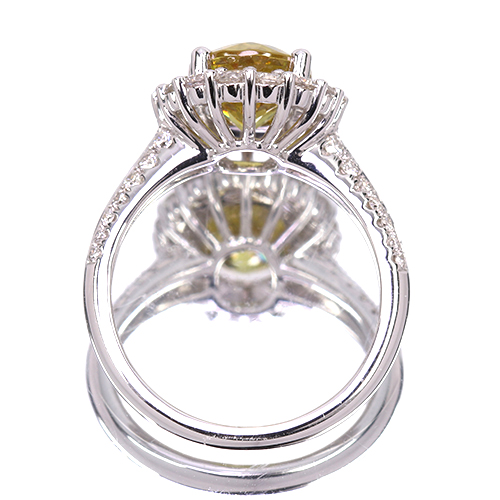 スフェーン 2.84ct ダイヤモンド 0.85ct プラチナ リング(指輪)【品質