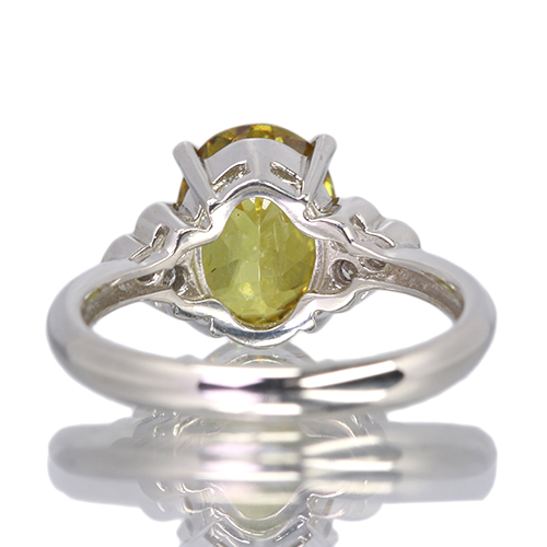 スフェーン 3.84ct ダイヤモンド 0.15ct プラチナ リング(指輪)【品質