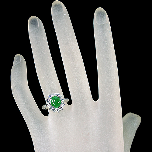 第477回抽選販売＞翡翠（ヒスイ） 1.5ct ダイヤモンド 0.8ct プラチナ
