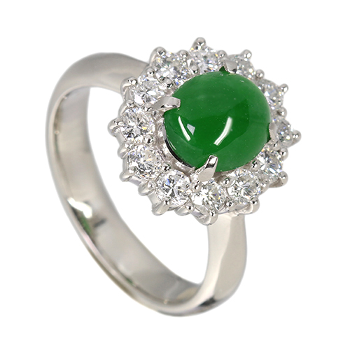 第477回抽選販売＞翡翠（ヒスイ） 1.5ct ダイヤモンド 0.8ct プラチナ