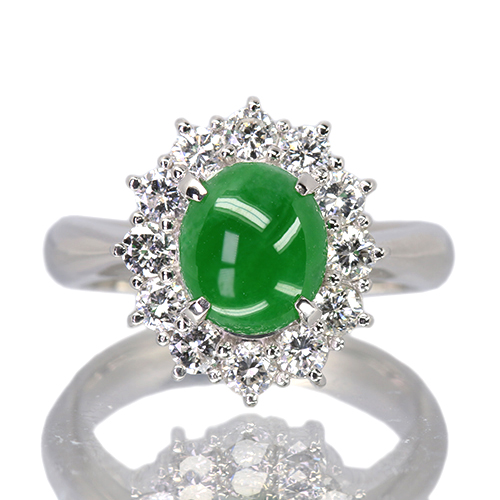 第477回抽選販売＞翡翠（ヒスイ） 1.5ct ダイヤモンド 0.8ct プラチナ