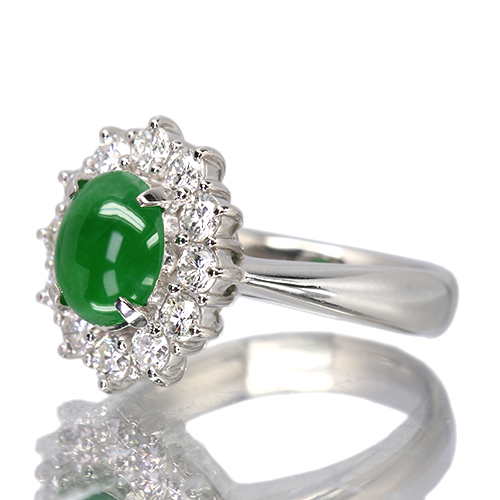第477回抽選販売＞翡翠（ヒスイ） 1.5ct ダイヤモンド 0.8ct プラチナ