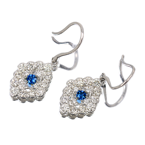 アウイナイト 0.1ct ダイヤモンド 約1ct プラチナ ピアス【品質保証書
