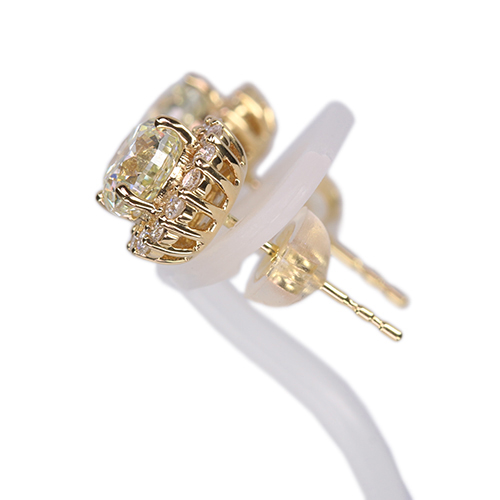 イエローダイヤモンド 2ct/VLY/SI2 ダイヤモンド 0.3ct プラチナ