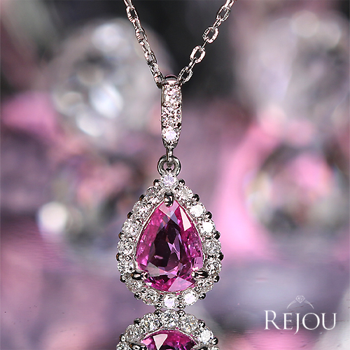 パパラチアサファイア 0.5ct ダイヤモンド プラチナ ネックレス【品質