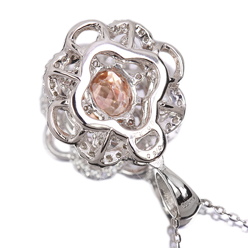 インペリアルトパーズ 約1ct ダイヤモンド 0.2ct プラチナ ネックレス