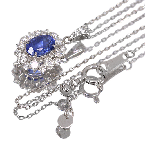 コーンフラワーブルーサファイア 0.8ct ダイヤモンド 0.3ct プラチナ