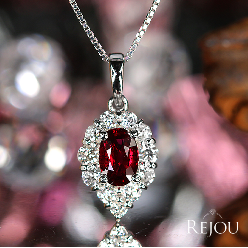 ピジョンブラッドルビー 0.8ct ダイヤモンド 0.6ct プラチナ