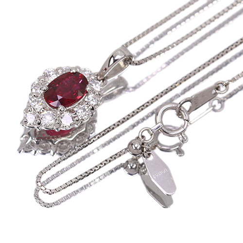 ピジョンブラッドルビー 0.8ct ダイヤモンド 0.6ct プラチナ
