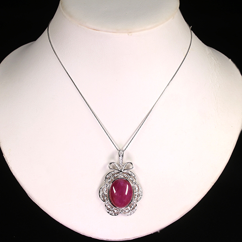 スタールビー 23ct ダイヤモンド 約1ct プラチナ ネックレス【品質