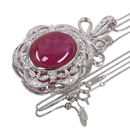 スタールビー 23ct ダイヤモンド 約1ct プラチナ ネックレス【品質
