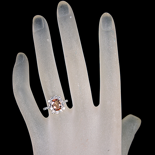 インペリアルトパーズ 約2ct ダイヤモンド 0.7ct プラチナ リング(指輪