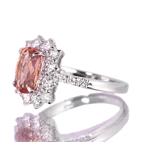 インペリアルトパーズ 約2ct ダイヤモンド 0.7ct プラチナ リング(指輪