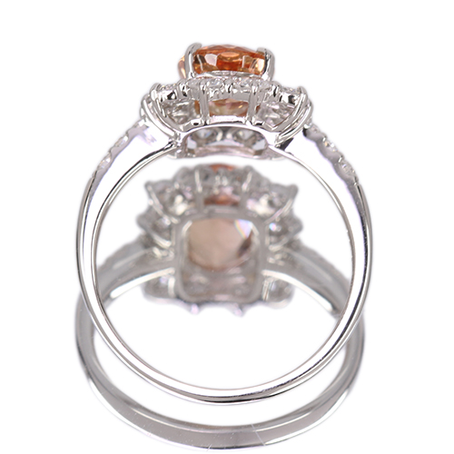 インペリアルトパーズ 約2ct ダイヤモンド 0.7ct プラチナ リング(指輪 インペリアルトパーズ 約2ct ダイヤモンド 0.7ct プラチナ リング(指輪