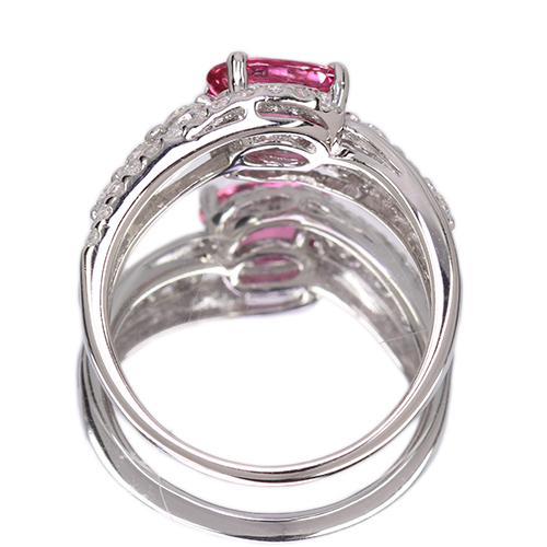 ネオンピンクスピネル 約1ct ダイヤモンド 0.5ct プラチナ リング(指輪