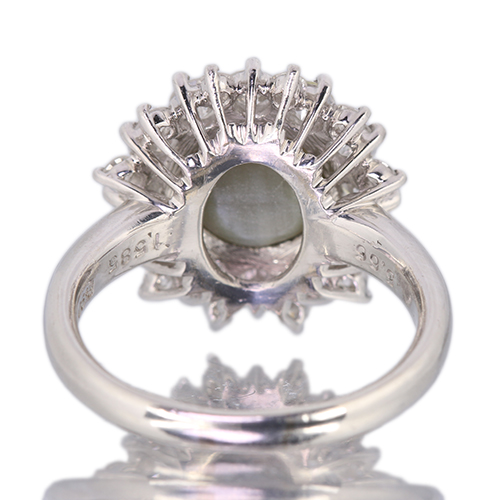 クリソベリルキャッツアイ 5.6ct ダイヤモンド 1.5ct プラチナ リング 