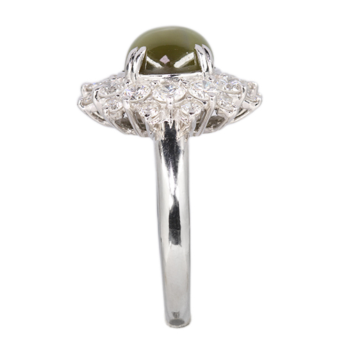 クリソベリルキャッツアイ 5.6ct ダイヤモンド 1.5ct プラチナ リング