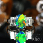 �I�[�X�g�����A���C�g�j���O���b�W�Y�u���b�N�I�p�[�� 1.8ct �_�C�������h 0.7ct �v���`�i �����O(�w��)