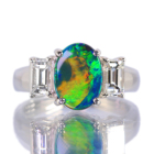 �I�[�X�g�����A���C�g�j���O���b�W�Y�u���b�N�I�p�[�� 1.8ct �_�C�������h 0.7ct �v���`�i �����O(�w��)