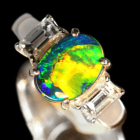 �I�[�X�g�����A���C�g�j���O���b�W�Y�u���b�N�I�p�[�� 1.8ct �_�C�������h 0.7ct �v���`�i �����O(�w��)