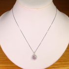 ����M�p�p���`�A�T�t�@�C�A 1.1ct �_�C�������h 0.5ct �v���`�i �l�b�N���X