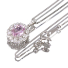 ����M�p�p���`�A�T�t�@�C�A 1.1ct �_�C�������h 0.5ct �v���`�i �l�b�N���X