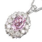 ����M�p�p���`�A�T�t�@�C�A 1.1ct �_�C�������h 0.5ct �v���`�i �l�b�N���X