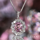 ����M�p�p���`�A�T�t�@�C�A 1.1ct �_�C�������h 0.5ct �v���`�i �l�b�N���X