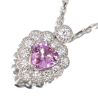 ����M�n�[�g�V�F�C�v�s���N�T�t�@�C�A 0.27ct �_�C�������h �v���`�i �l�b�N���X