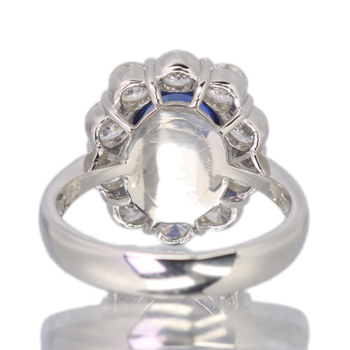 スリランカ産非加熱ブルーサファイア 2ct ダイヤモンド 1.3ct プラチナ