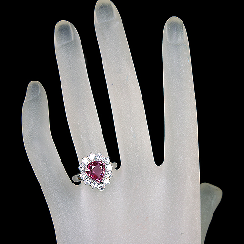 マダガスカル産パパラチアサファイア 3ct ダイヤモンド 1.2ct プラチナ