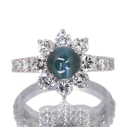 アレキサンドライトキャッツアイ 1.8ct ダイヤモンド 約1.5ct プラチナ