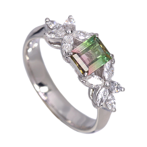 第479回抽選販売＞バイカラートルマリン 0.6ct ダイヤモンド 0.4ct