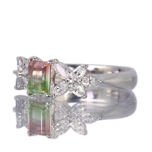 第479回抽選販売＞バイカラートルマリン 0.6ct ダイヤモンド 0.4ct