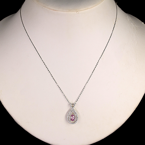 非加熱ピンクサファイア 0.5ct ダイヤモンド 0.3ct プラチナ ピンク