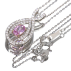����M�s���N�T�t�@�C�A 0.5ct �_�C�������h 0.3ct �v���`�i �s���N�S�[���h �l�b�N���X