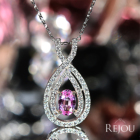 ����M�s���N�T�t�@�C�A 0.5ct �_�C�������h 0.3ct �v���`�i �s���N�S�[���h �l�b�N���X