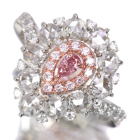 �s���N�_�C�������h 0.121ct/FIP/SI1 ���[�Y�J�b�g�_�C�������h ��0.8ct �_�C�������h 0.3ct �v���`�i �s���N�S�[���h �����O(�w��)