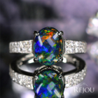 �I�[�X�g�����A���C�g�j���O���b�W�Y�u���b�N�I�p�[�� 2.1ct �_�C�������h ��0.4ct �v���`�i �����O(�w��)